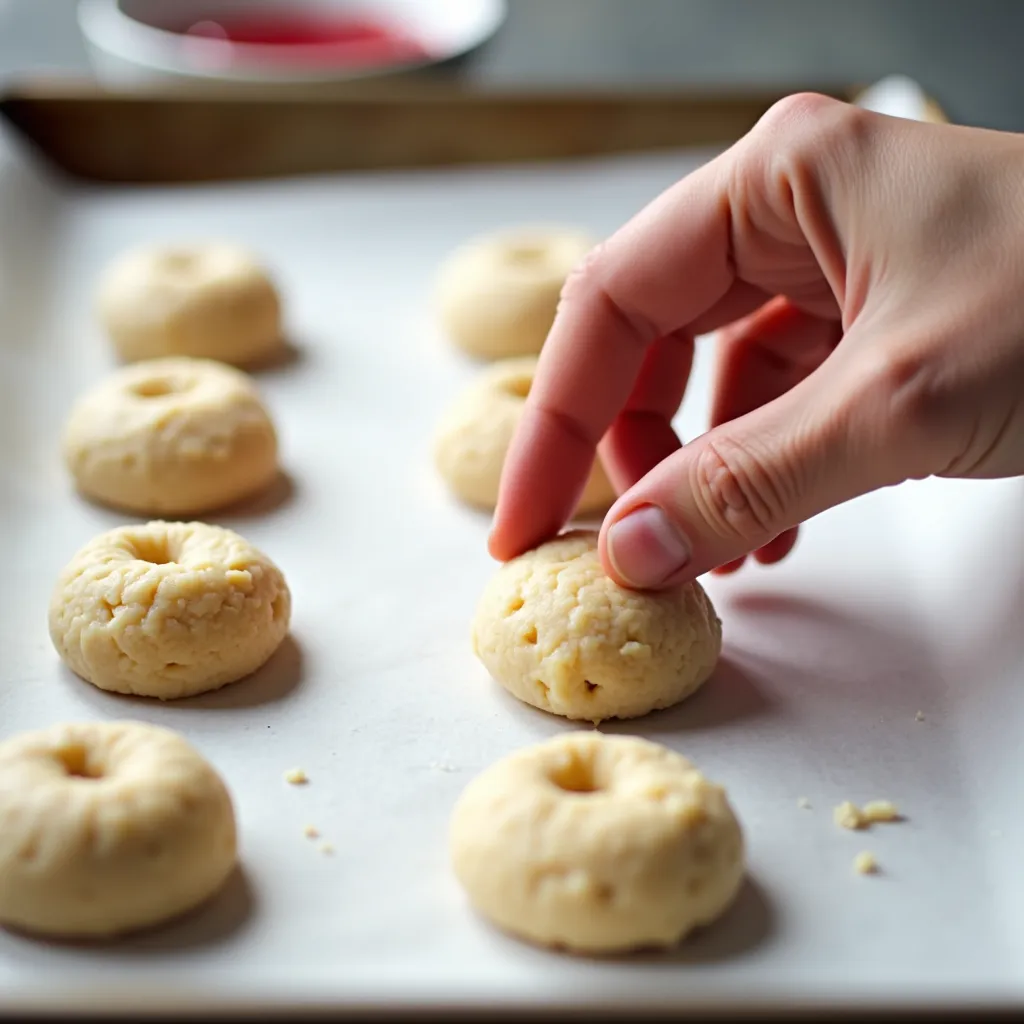 Christmas Thumbprint Cookies (Easy & Gluten-Free) processing