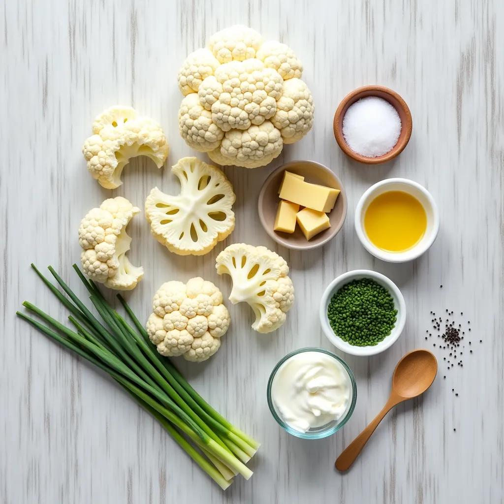 Creamy Garlic Mashed Cauliflower recipe (ingredients)
