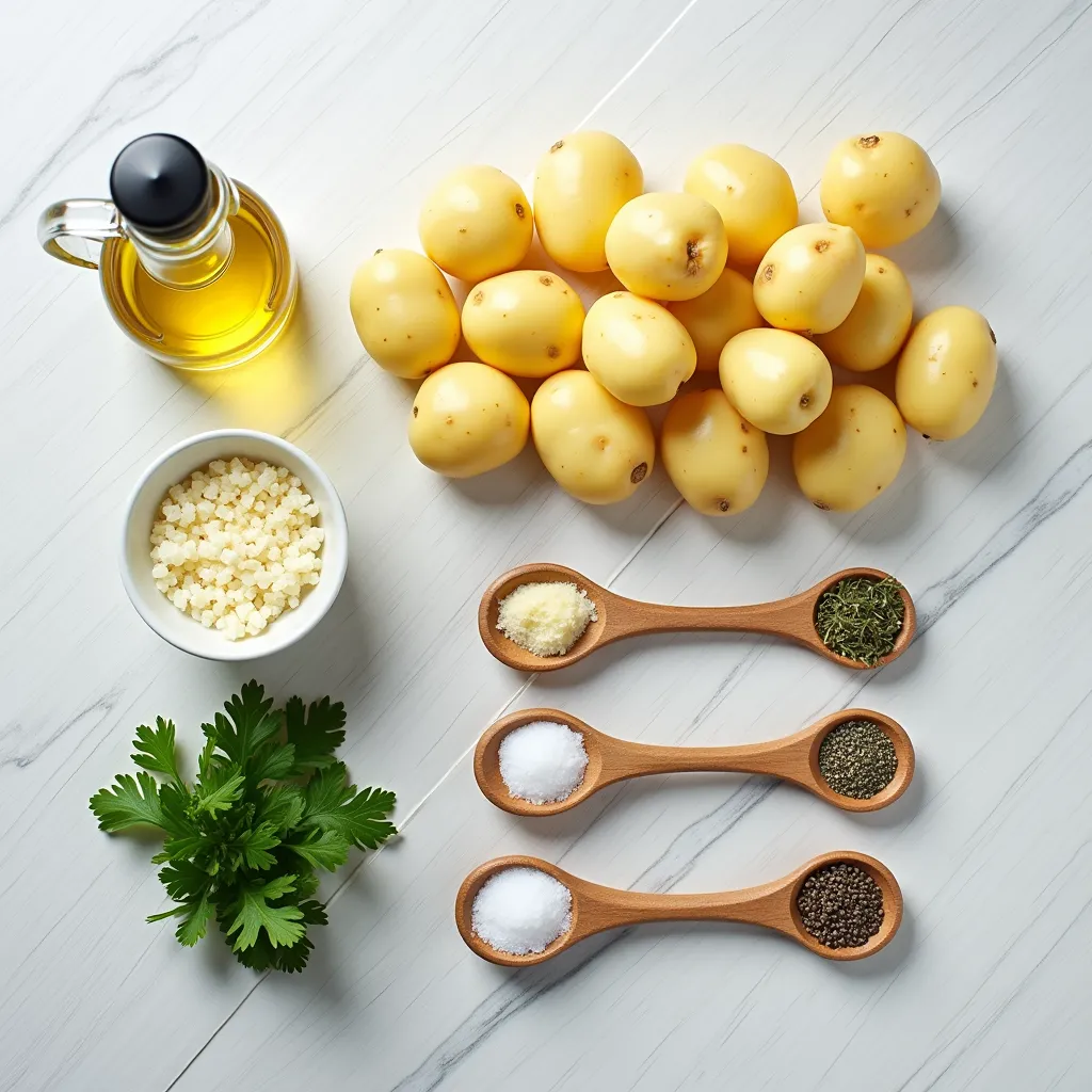 Crispy Garlic Smashed Potatoes (Baked & Healthy) ingredients
