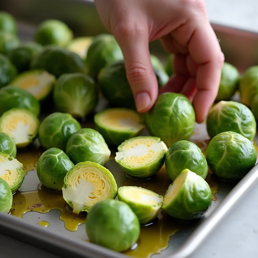 Crispy Roasted Brussels Sprouts with Balsamic & Honey processing