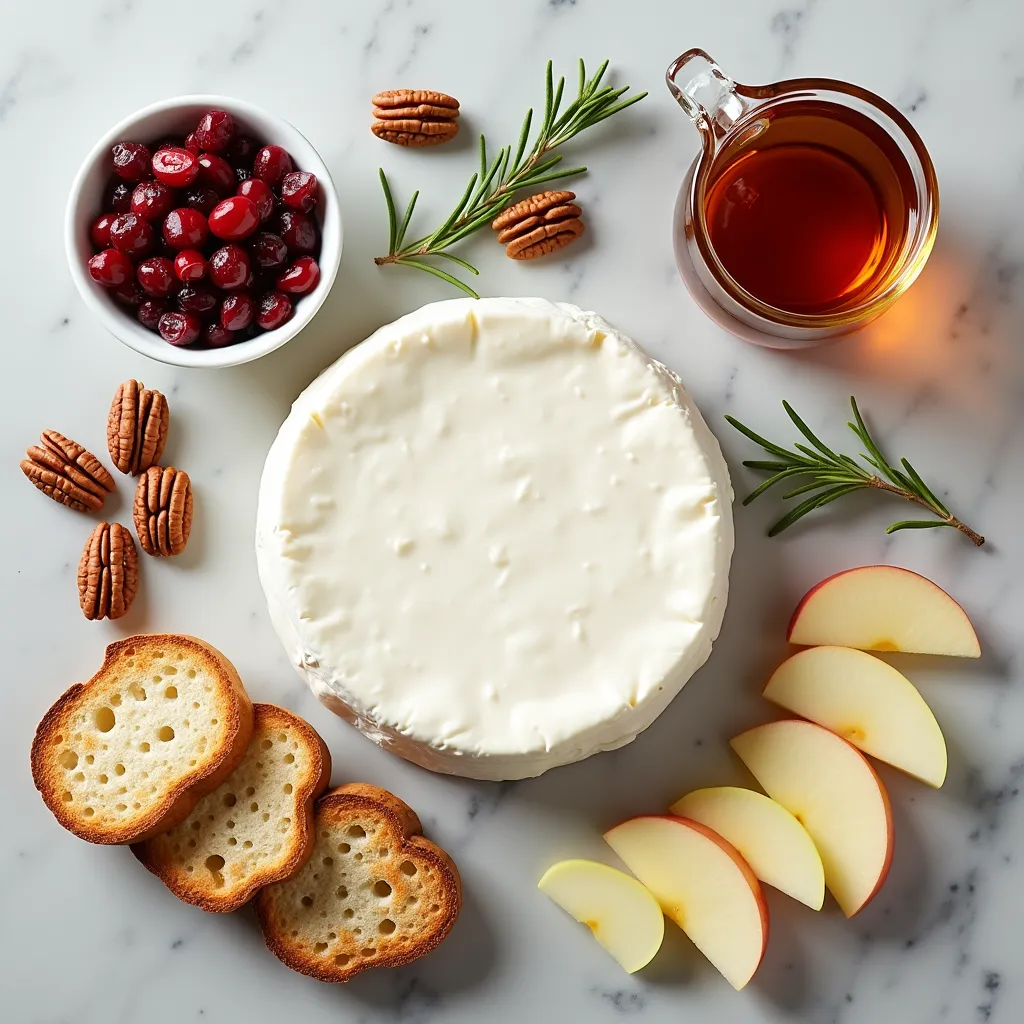 Easy Baked Brie with Cranberries and Pecans (5-Minute Prep!) ingredients