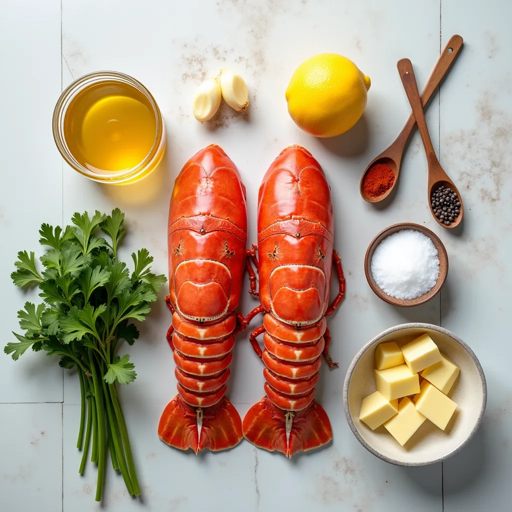 Easy Baked Lobster Tails with Garlic Herb Butter (ingredients) (A 20-Minute Recipe)