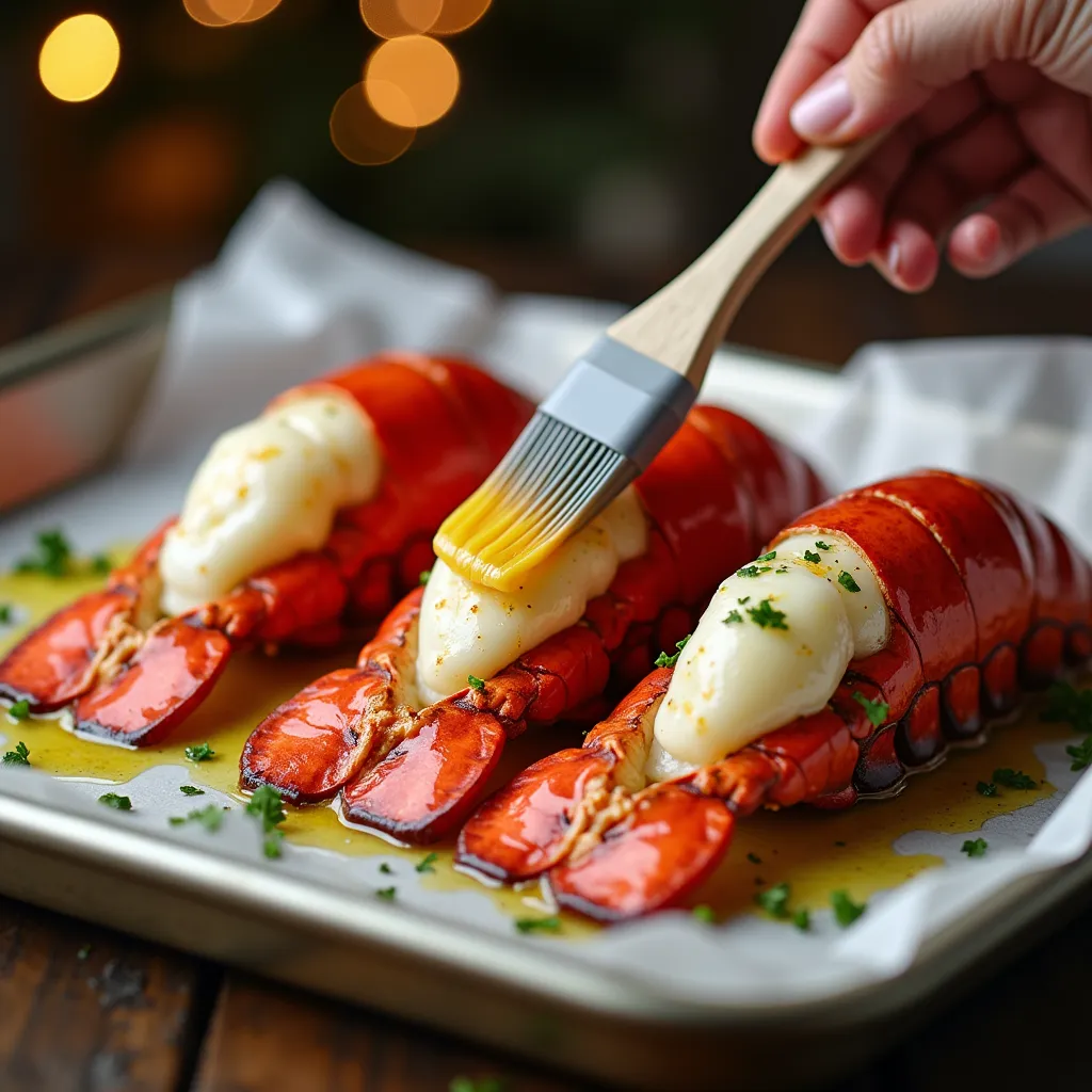 Easy Baked Lobster Tails with Garlic Herb Butter (processing) (A 20-Minute Recipe)