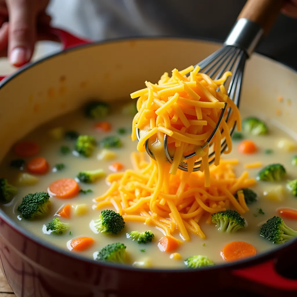 Easy Creamy Broccoli Cheddar Soup (A Healthy Recipe) processing