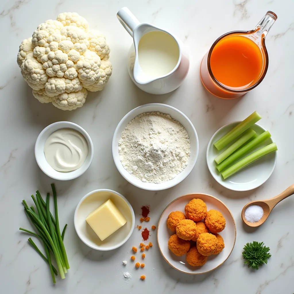 Easy Crispy Buffalo Cauliflower Bites (Healthy & Baked) ingredients