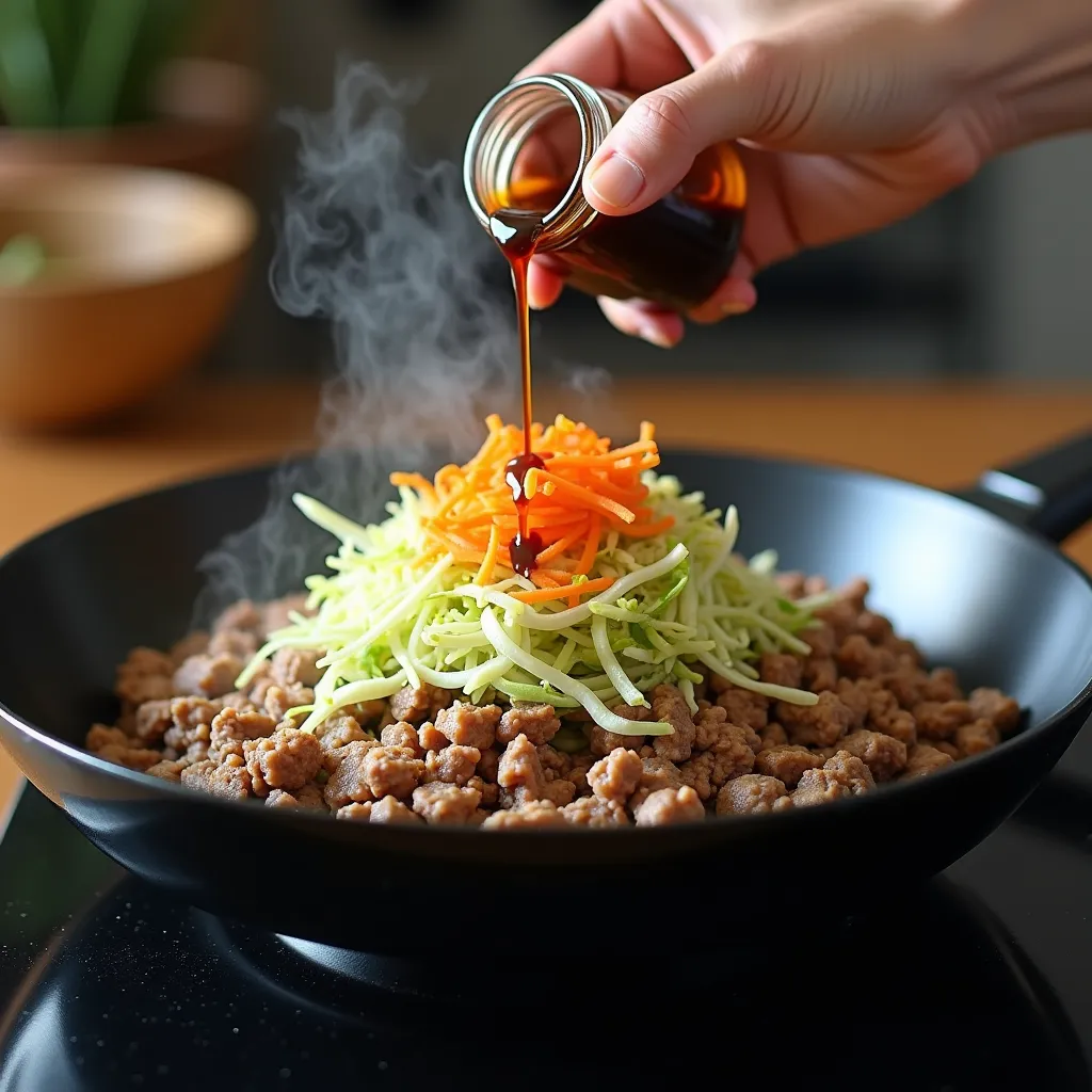 Easy Egg Roll in a Bowl (A 20-Minute Skillet Dinner) processing