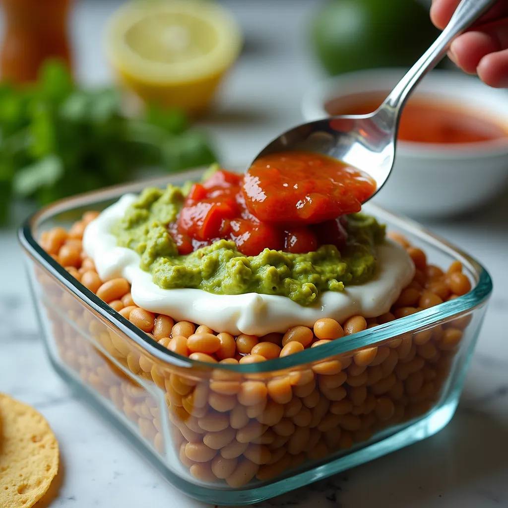 Easy Healthy 7-Layer Dip (Perfect for Game Day) processing