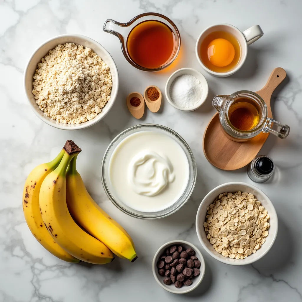 Easy Healthy Banana Oatmeal Muffins (One-Bowl Recipe) ingredients