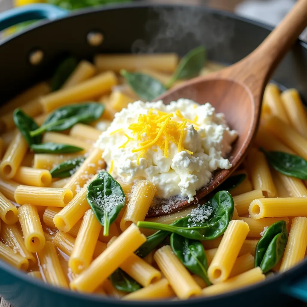 Easy One-Pot Lemon Ricotta Pasta (A 20-Minute Dinner) processing