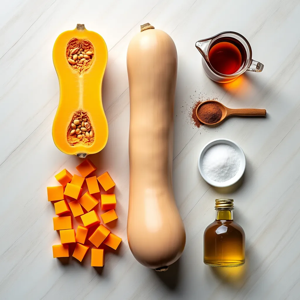 Easy Roasted Butternut Squash with Cinnamon and Maple (ingredients)