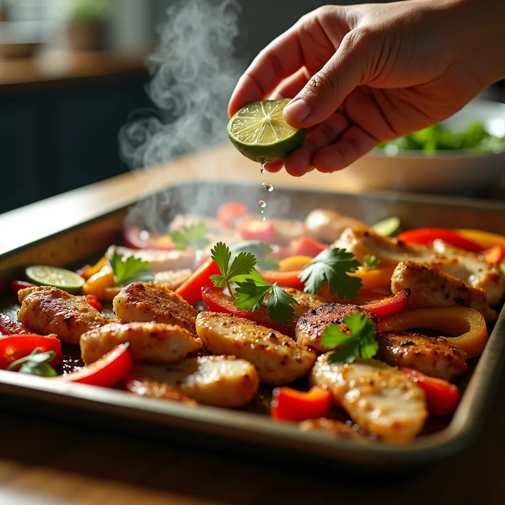 Easy Sheet Pan Chicken Fajitas recipe (processing)