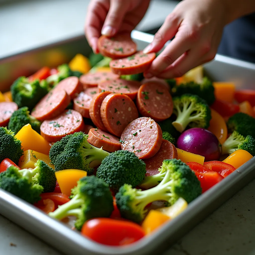 Easy Sheet Pan Sausage and Veggies (A 30-Minute Dinner) processing
