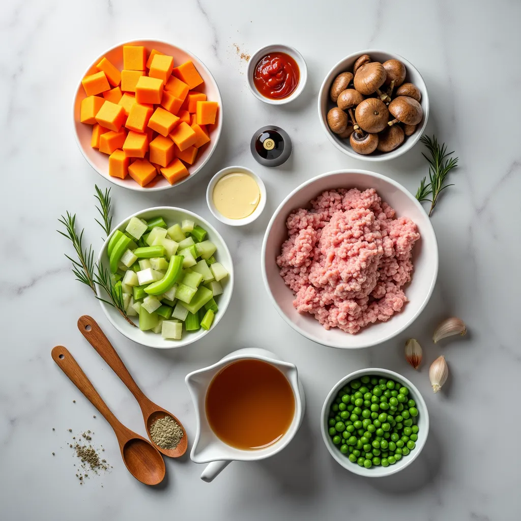 Easy Shepherd's Pie with Sweet Potato Topping (ingredients)