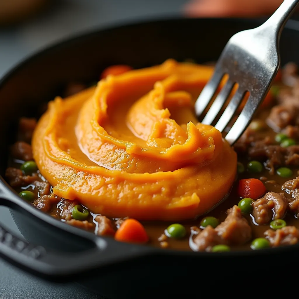 Easy Shepherd's Pie with Sweet Potato Topping (processing)