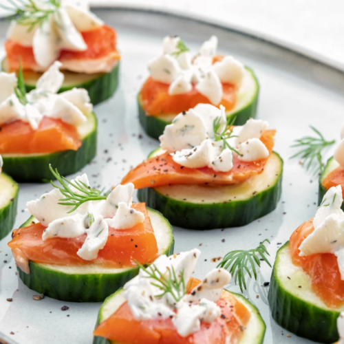 Everything Bagel Cucumber Smoked Salmon Bites