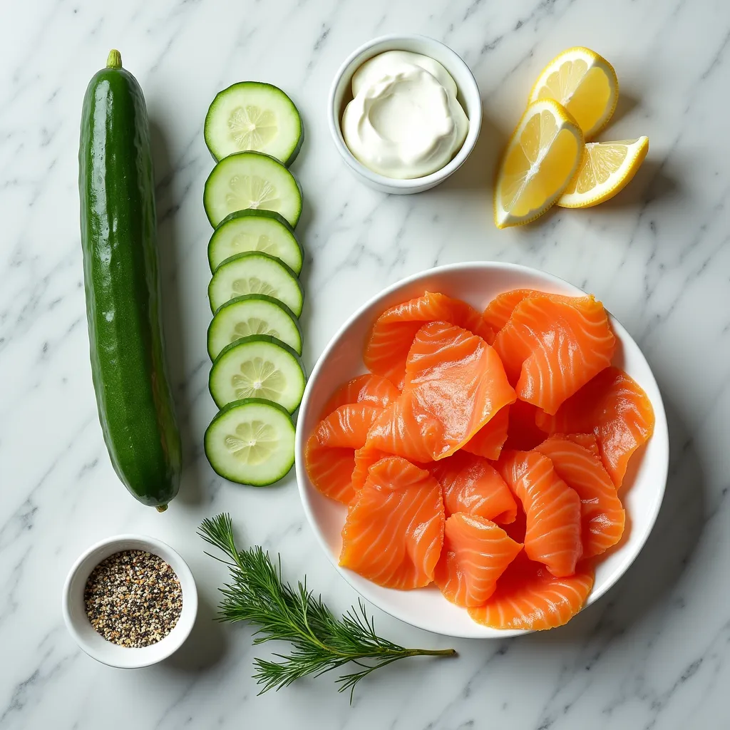Everything Bagel Cucumber Smoked Salmon Bites ingredients