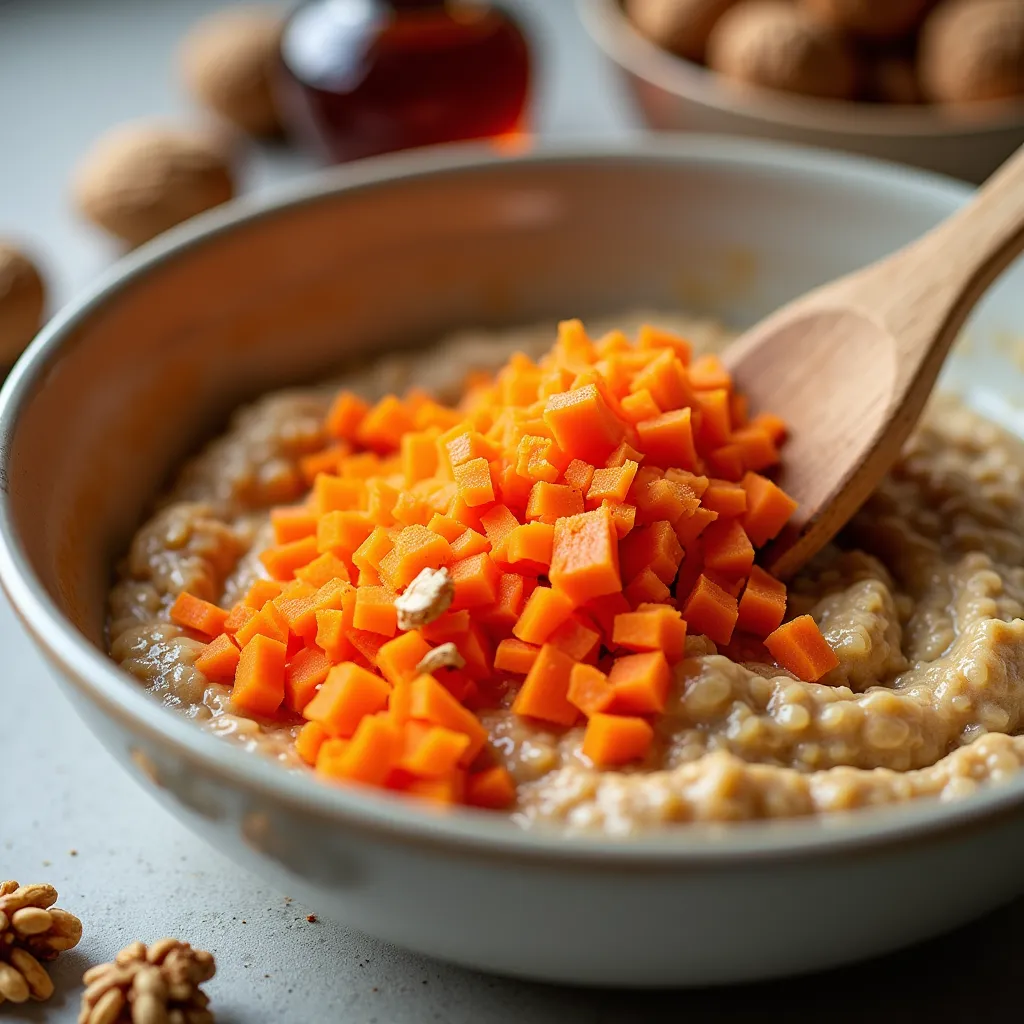Healthy Carrot Cake Baked Oatmeal (Easy Meal Prep) processing