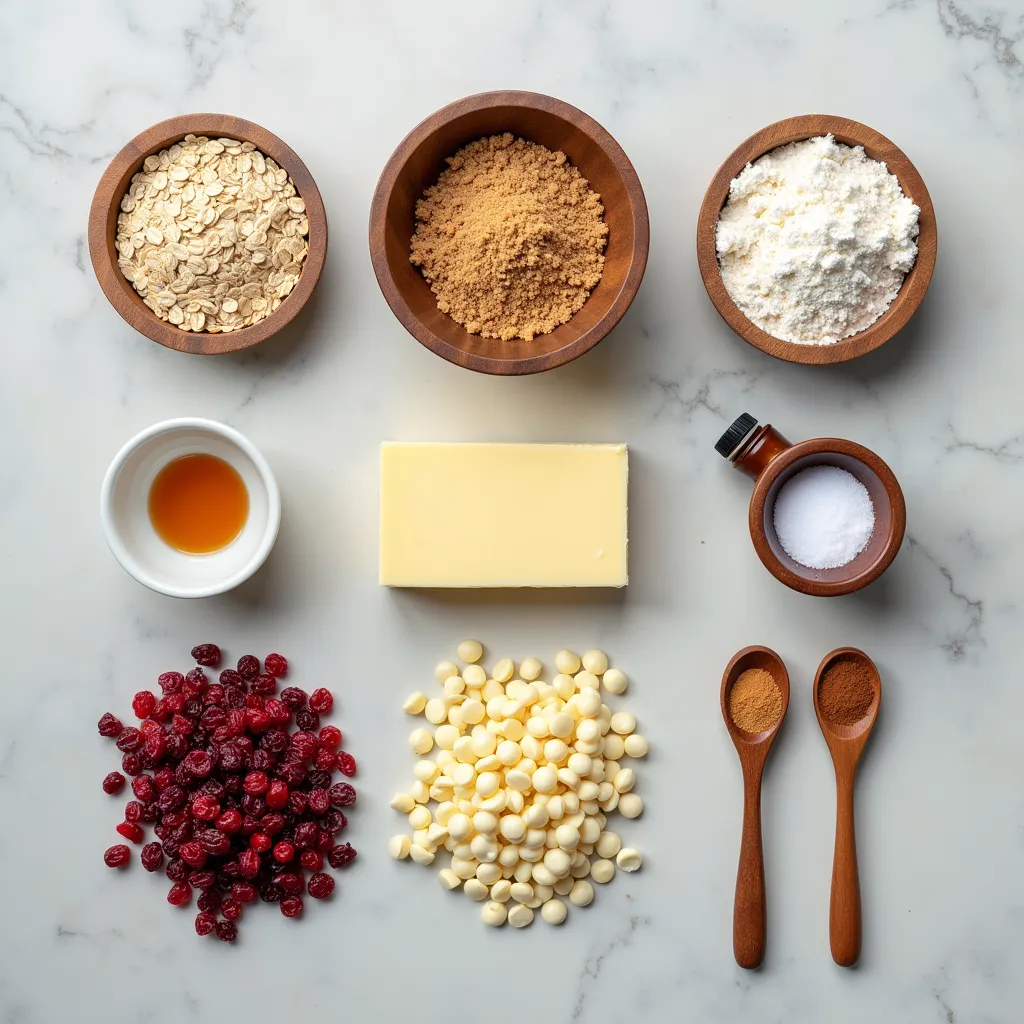 Healthy Easy Christmas Oatmeal Cranberry Cookies (ingredients)