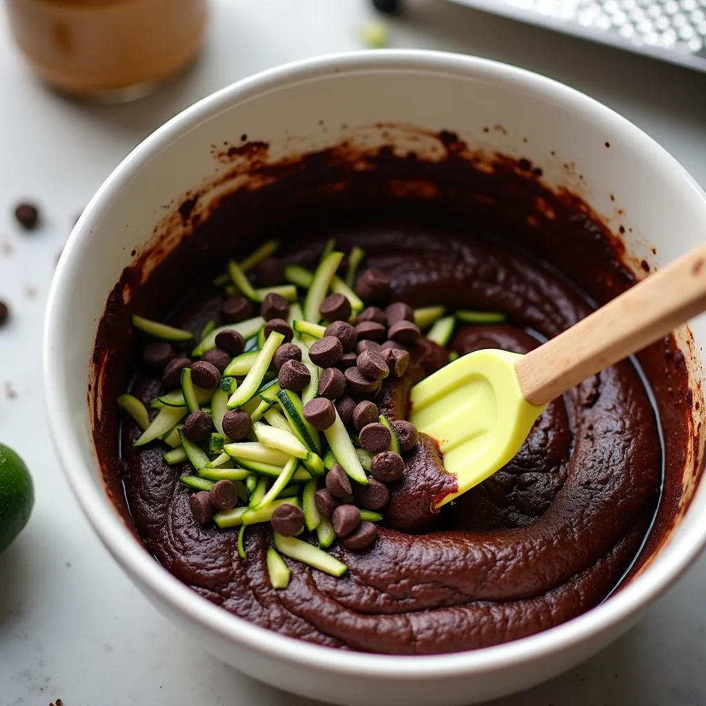 Healthy Fudgy Zucchini Brownies (Gluten-Free) processing