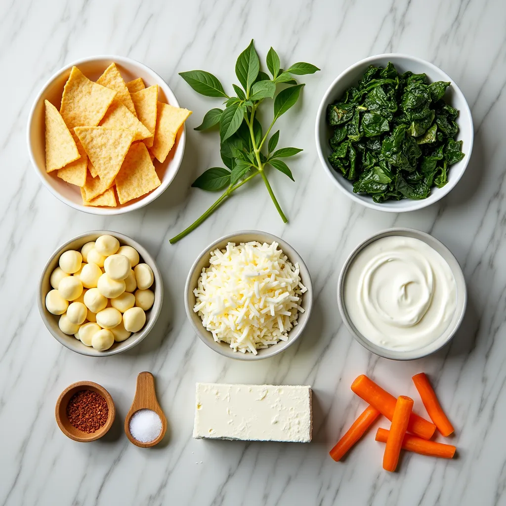Healthy Spinach Artichoke Dip (Creamy & Cheesy) ingredients