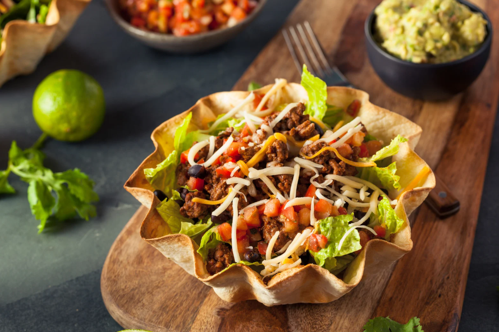 Healthy Turkey Taco Salad (With Creamy Dressing)