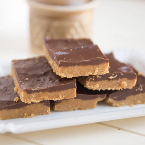 No Bake Chocolate Peanut Butter Bars (4 Ingredients)