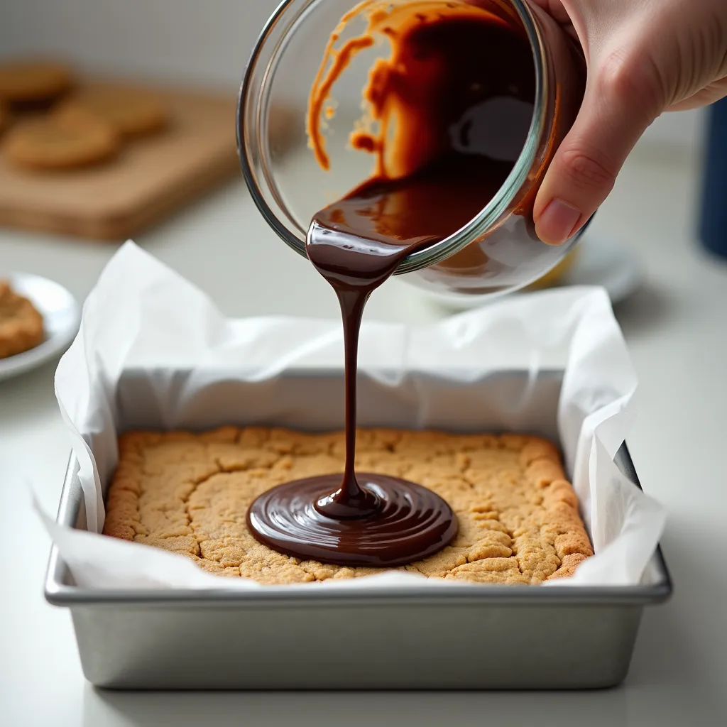 No Bake Chocolate Peanut Butter Bars processing