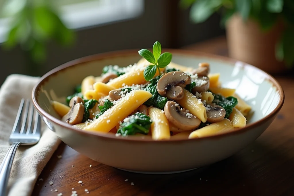 mushroom spinach pasta recipe
