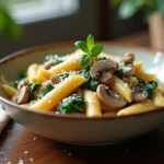 mushroom spinach pasta recipe