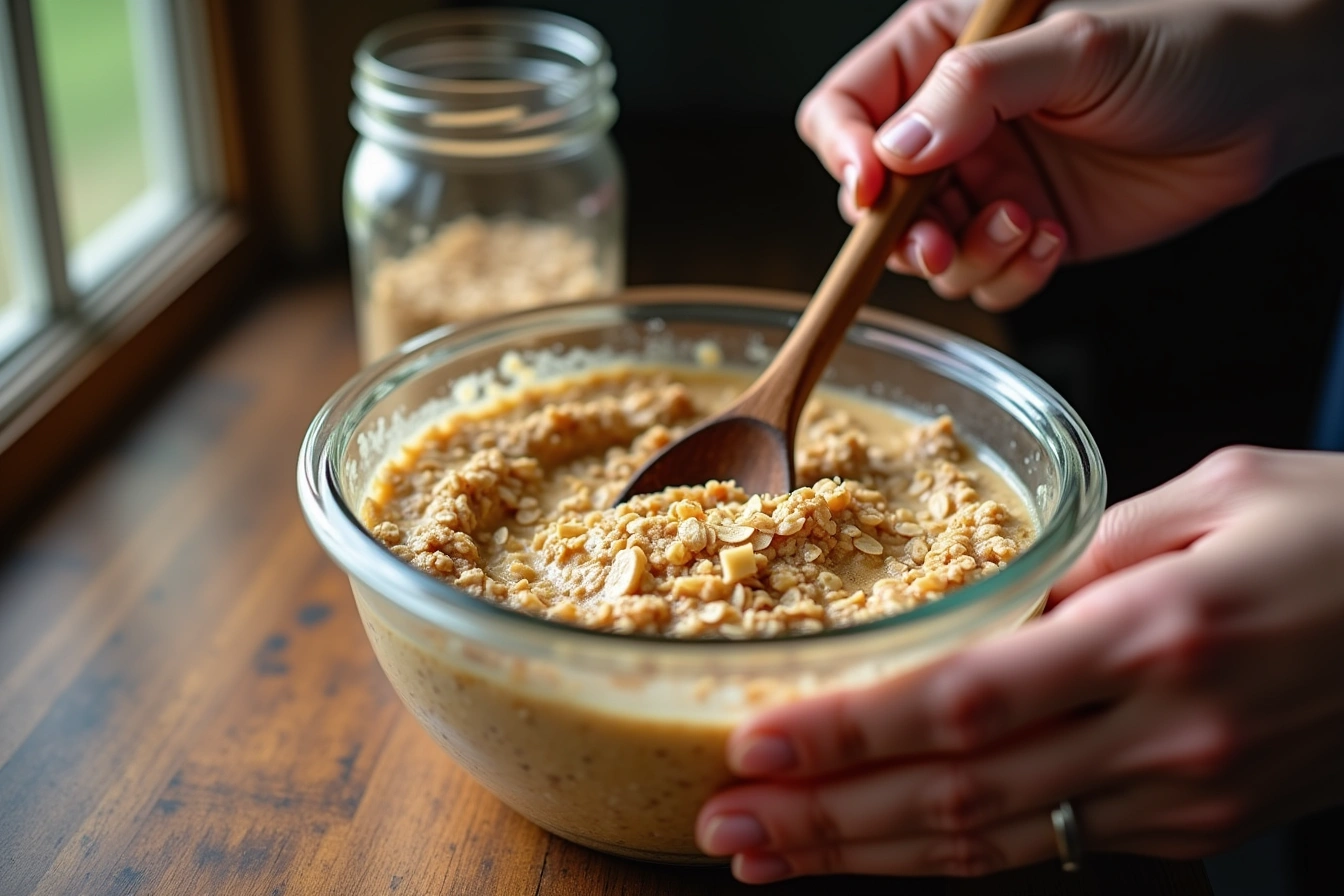 banana bread overnight oats step by step