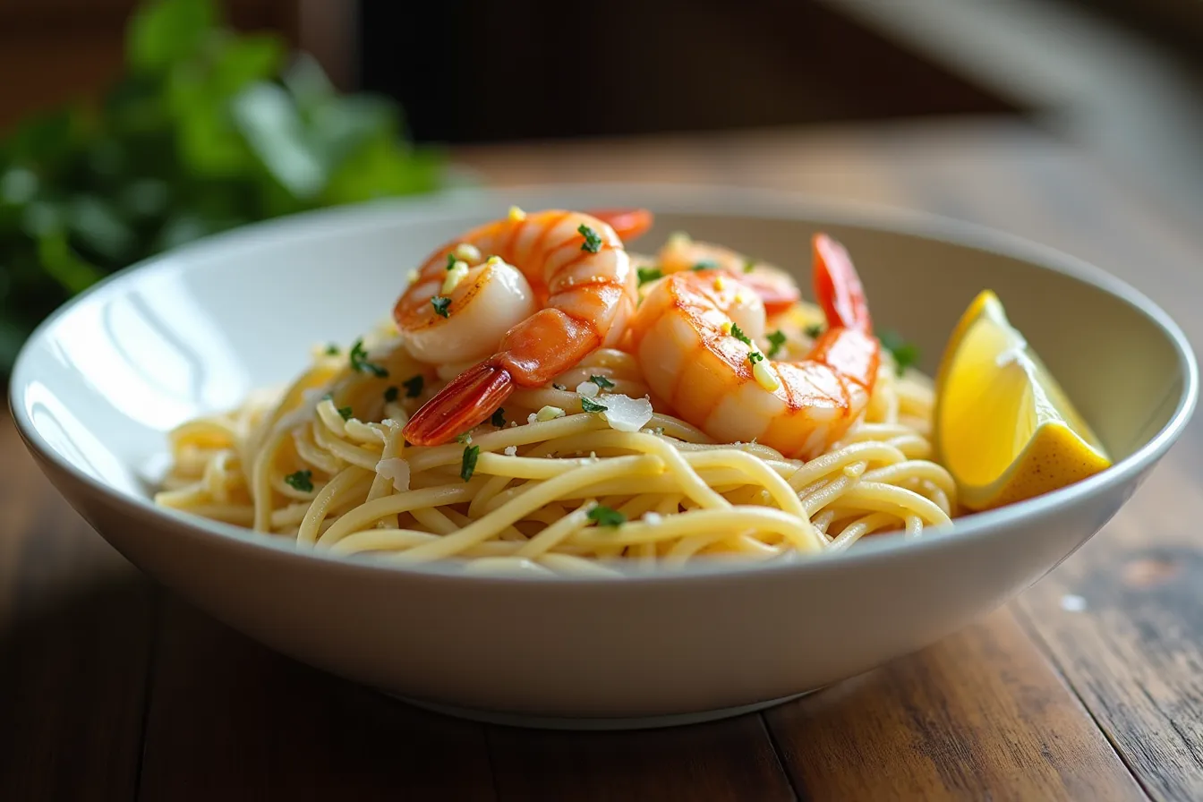 lemon garlic shrimp pasta recipe