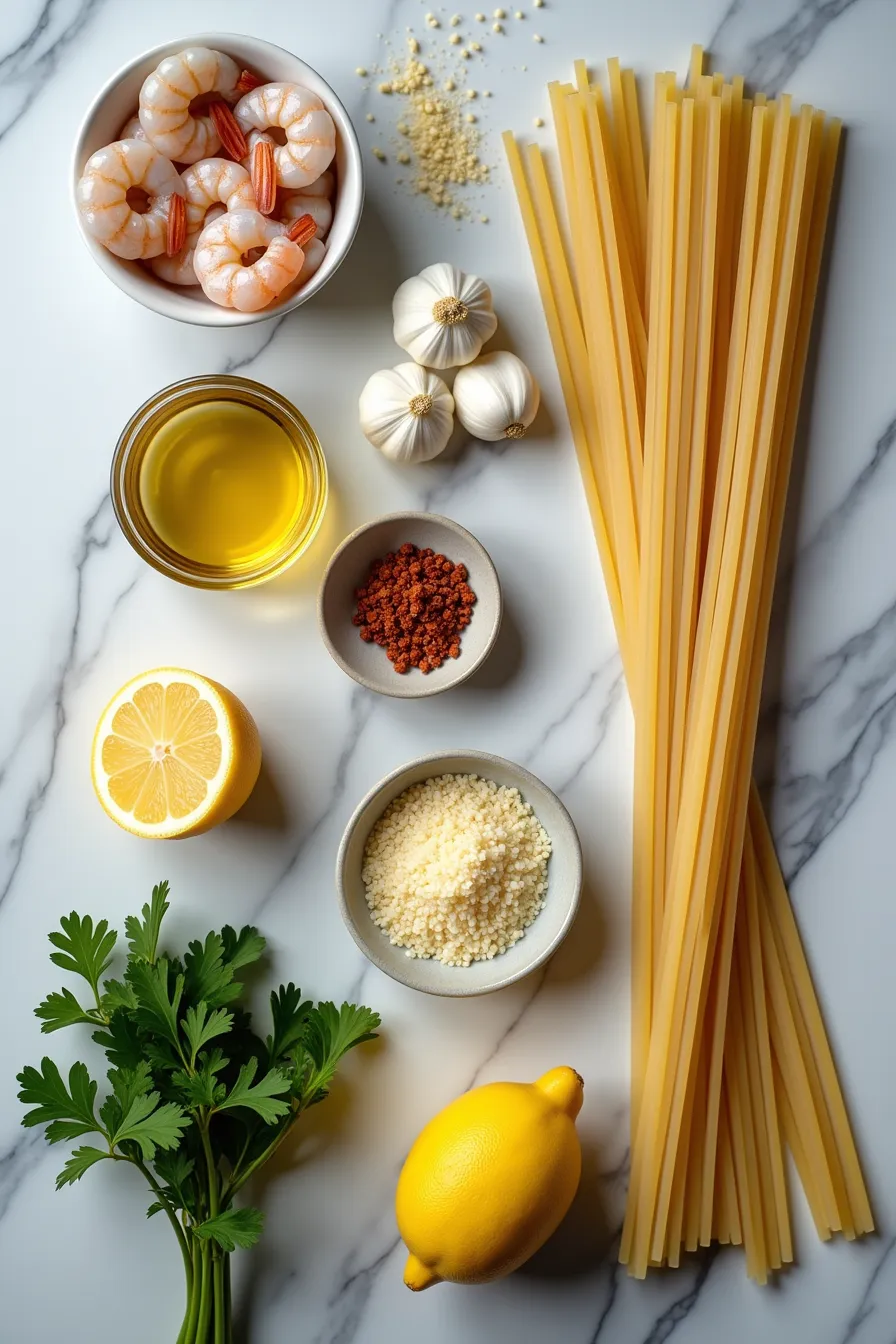 lemon garlic shrimp pasta ingredients