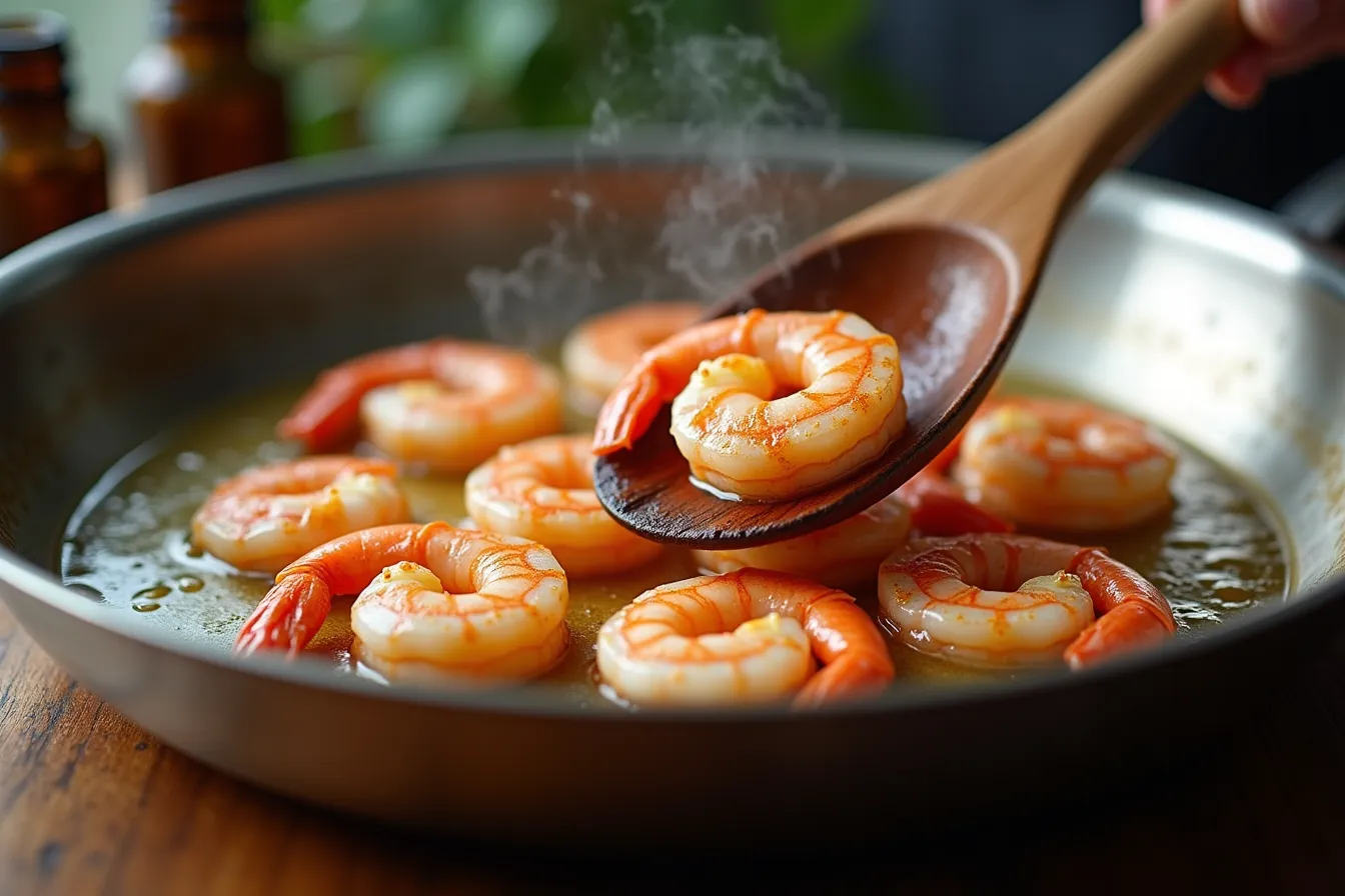 lemon garlic shrimp pasta step by step