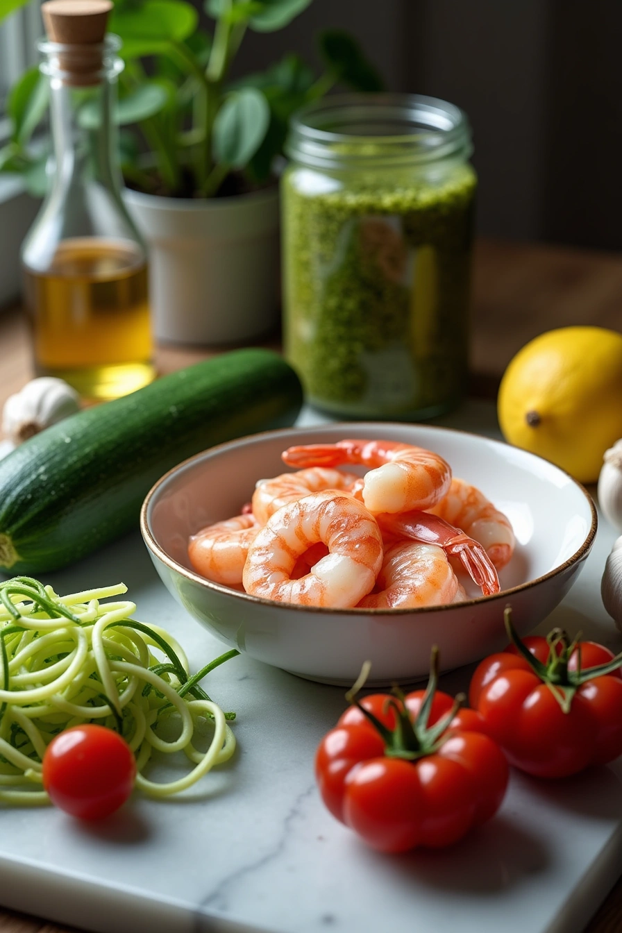 pesto shrimp zucchini noodles ingredients