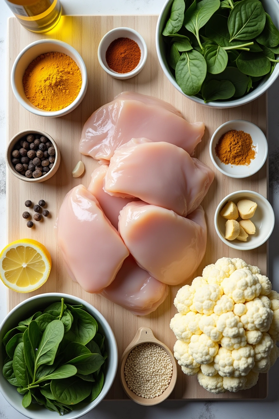 turmeric chicken cauliflower bowls ingredients