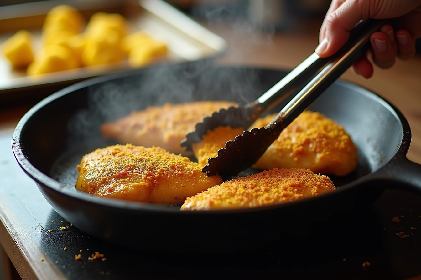 turmeric chicken cauliflower bowls step by step