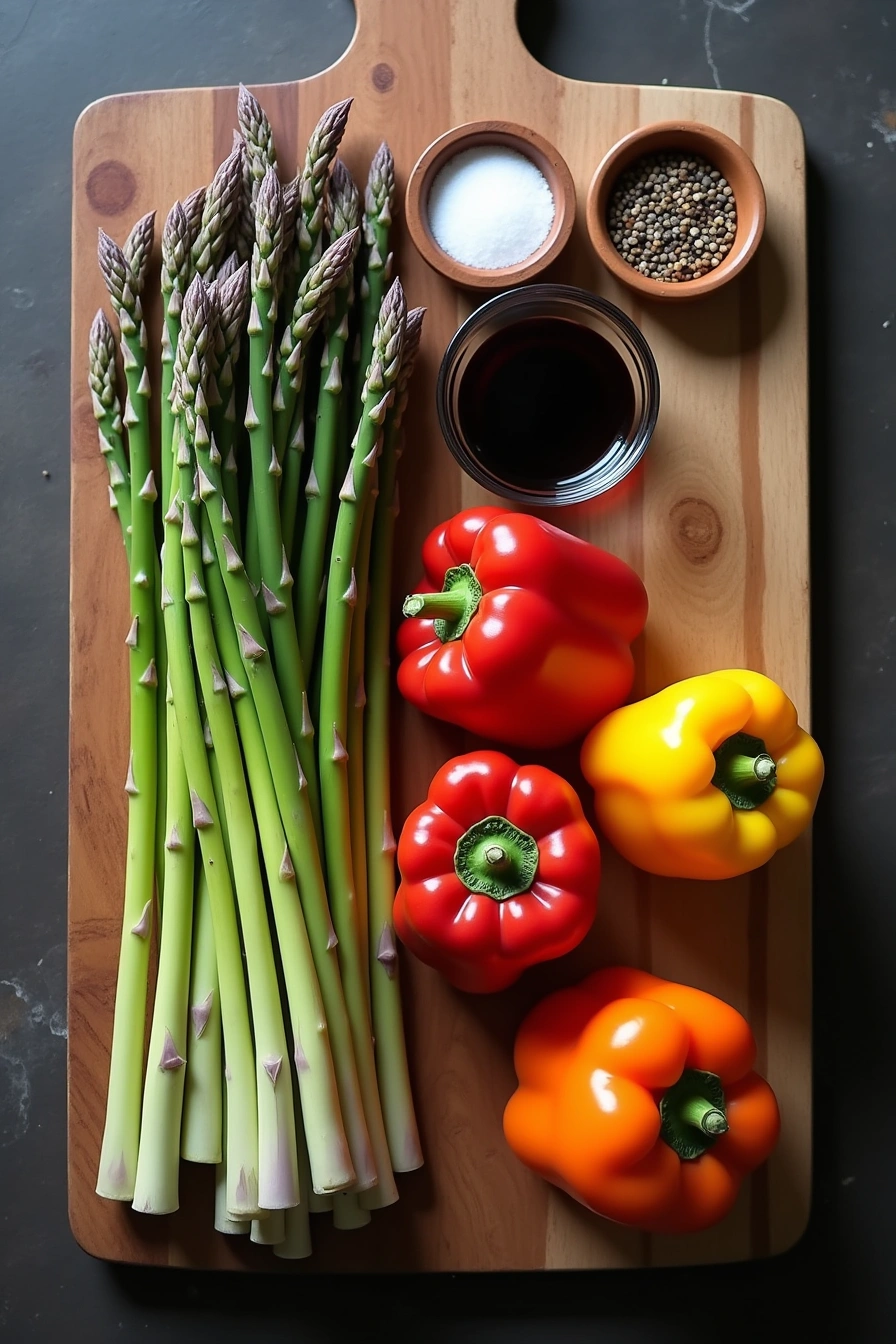 grilled peppers and asparagus ingredients