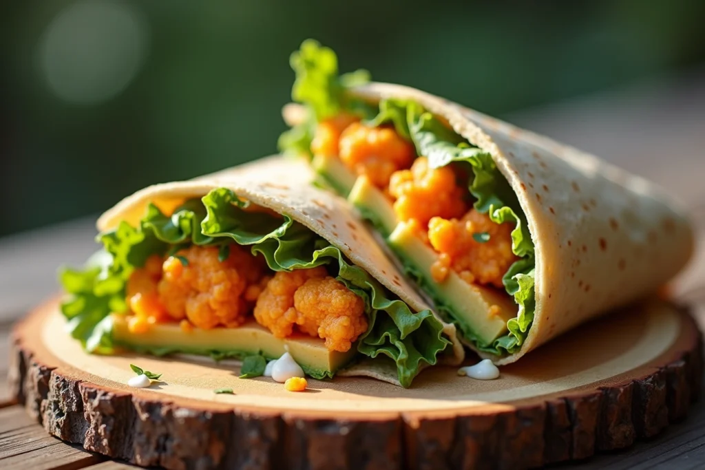 buffalo cauliflower chickpea wraps recipe