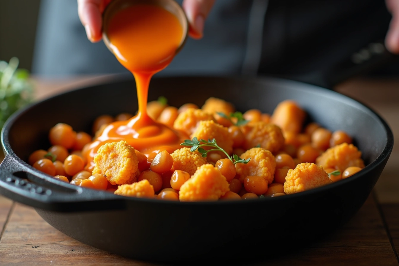 buffalo cauliflower chickpea wraps step by step