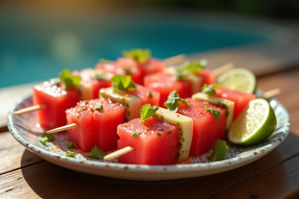 watermelon and jicama skewers recipe