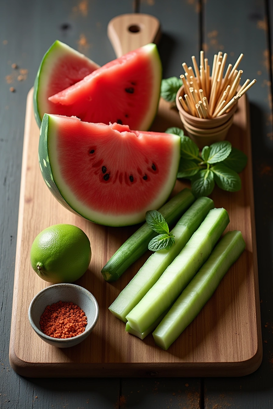 watermelon and jicama skewers ingredients