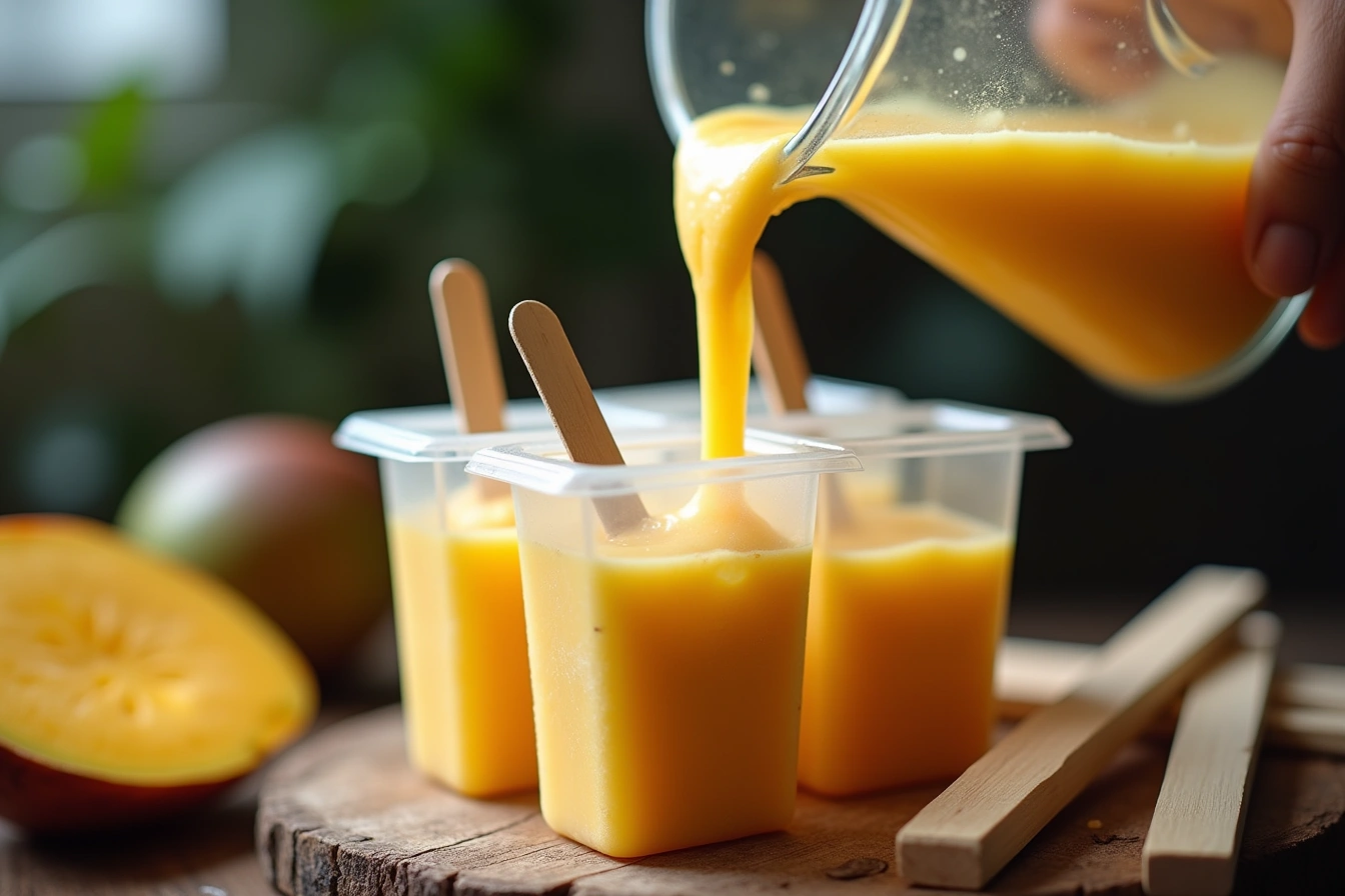 coconut mango popsicles step by step