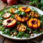 grilled peach halloumi salad recipe