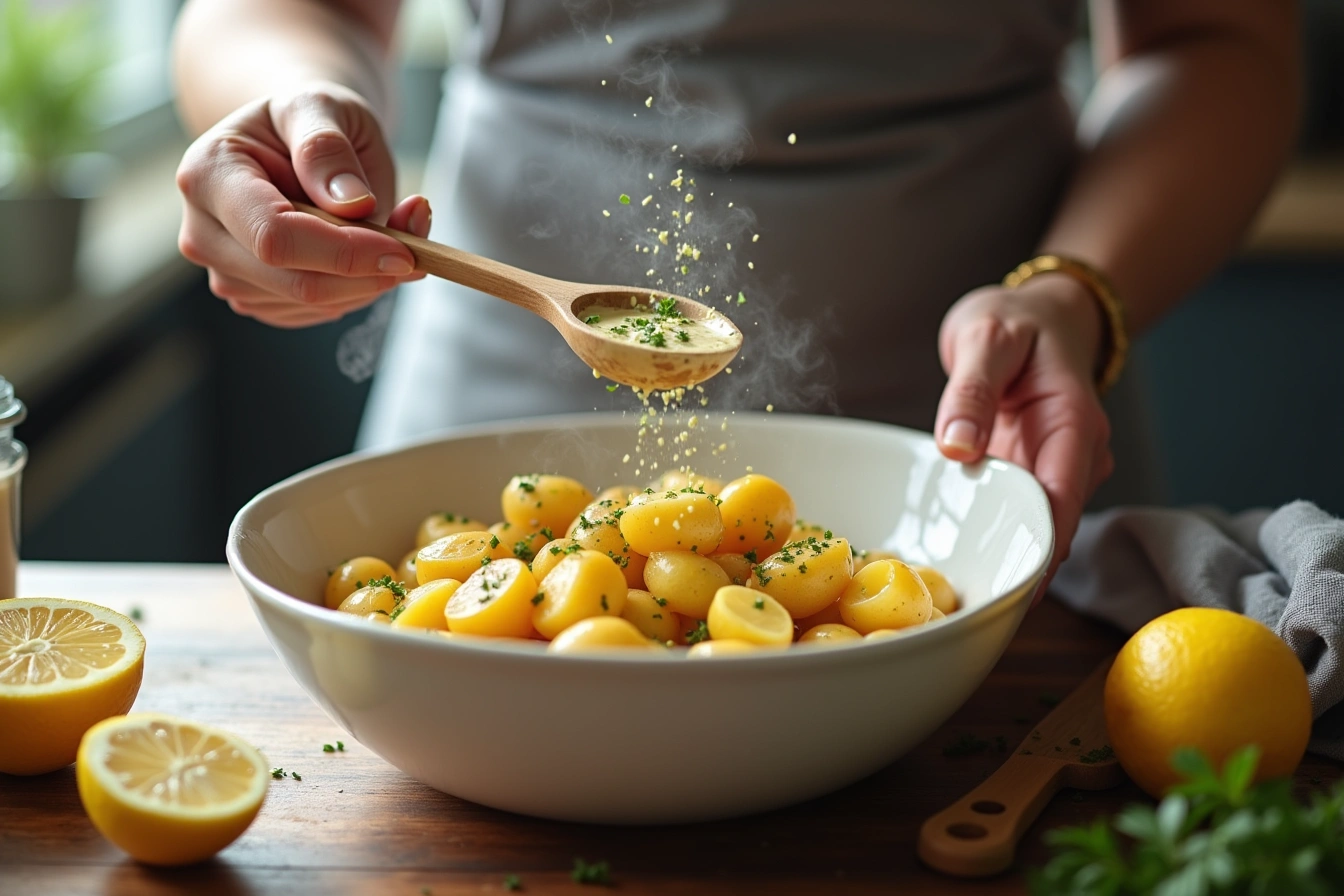 lemon potato salad step by step