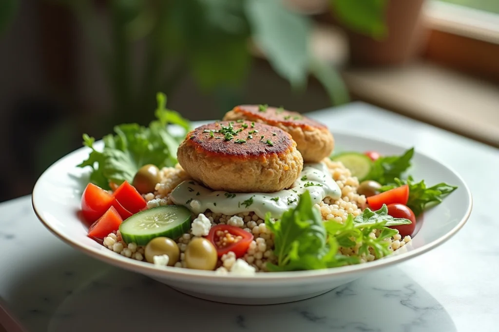 greek turkey burger bowls recipe