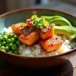 honey sriracha salmon bowls recipe