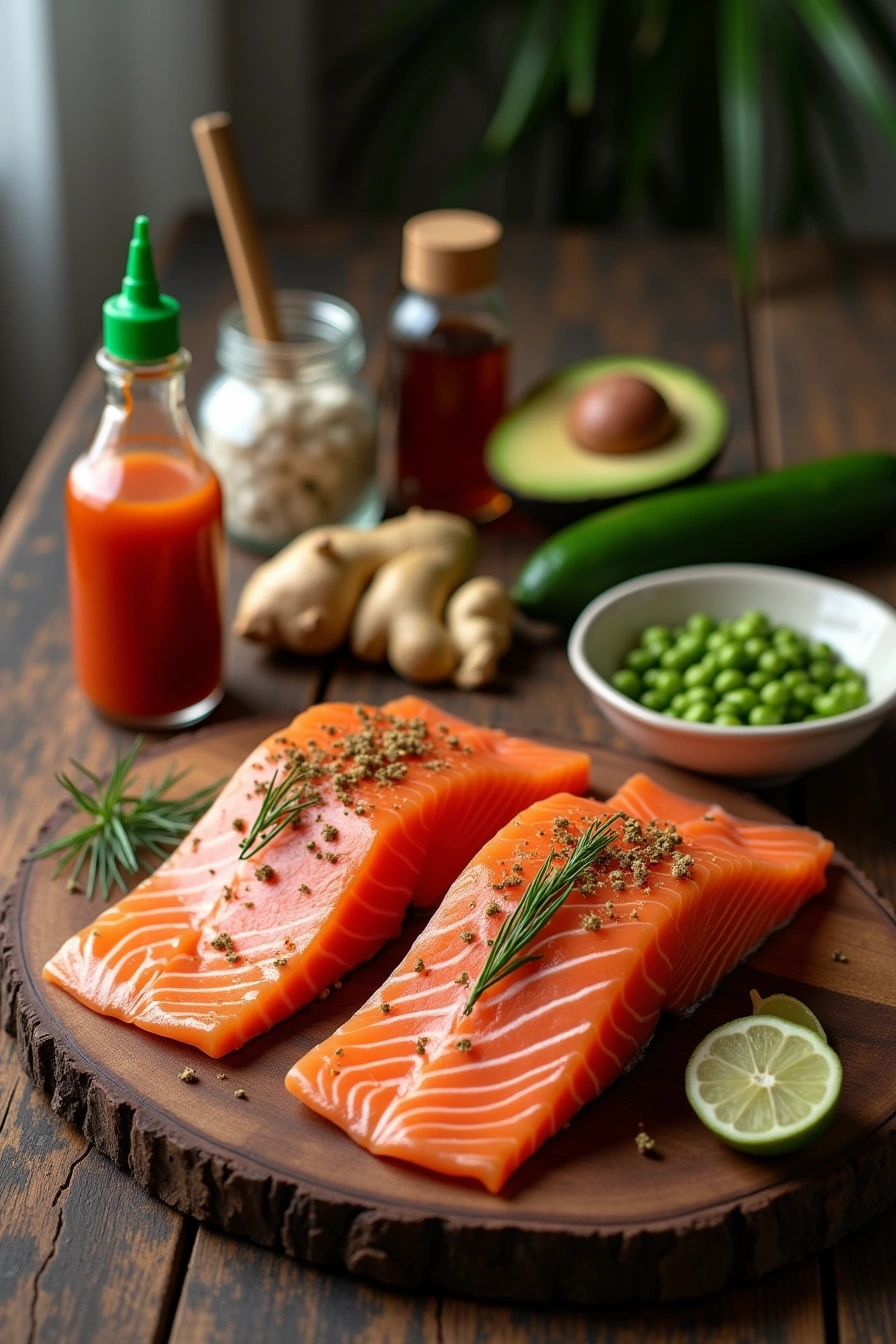 honey sriracha salmon bowls ingredients