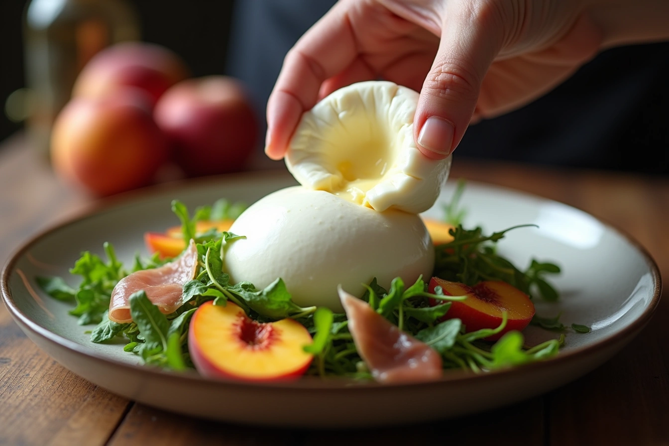peach burrata salad step by step