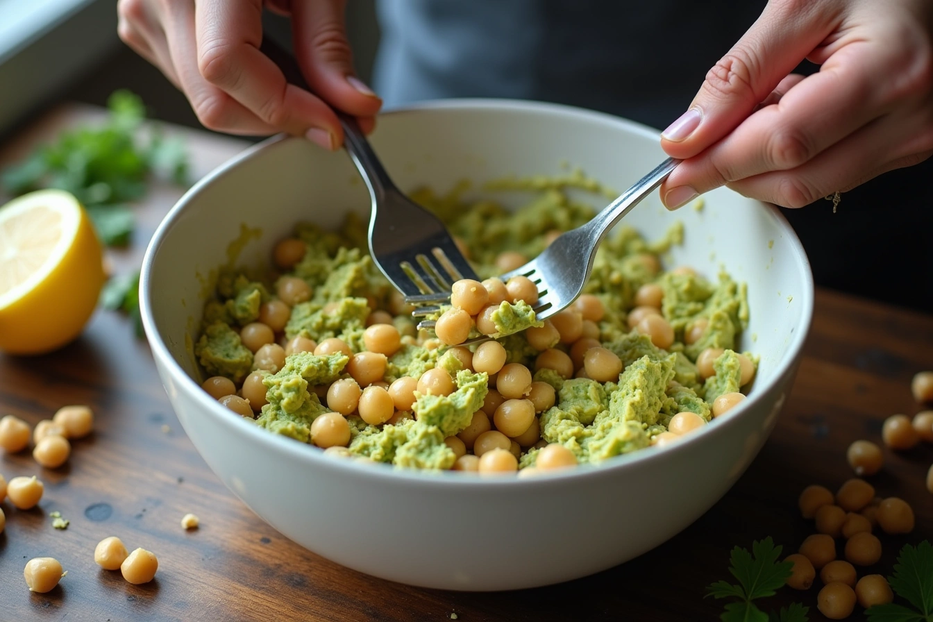 chickpea avocado wraps step by step