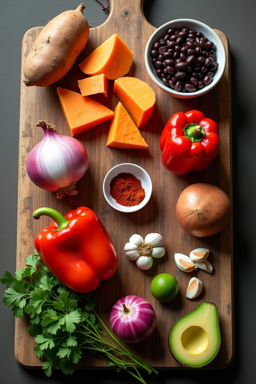 sweet potato black bean skillet ingredients